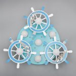 Люстра 86206/7 30xLED 33Вт белый-синий 66,5х66,5х18 см