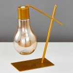 Ночник настольный "Золотые огни" LED от батареек золото 9,5х20,5х24 см