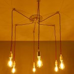 Светильник "Паук" красный 6x40W E27 80x80x90 см