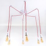 Светильник "Паук" красный 6x40W E27 80x80x90 см