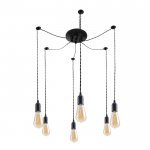 Светильник "Паук" черный, провод витой 6x40W E27 80x80x90 см