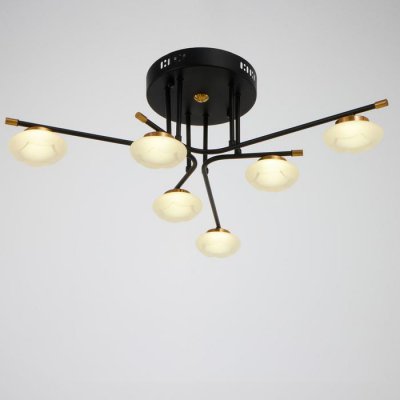 Люстра 63413/6 LED 30Вт 4000К черный-золото 70х70х22 см