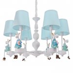Люстра 70613/6 E14 40Вт белый-голубой 65х65х80 см