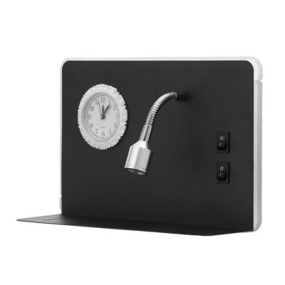 Бра с часами 86106/2 LED 7+1Вт черный 25x10x17 см