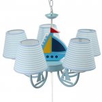 Люстра 85006/5 E14 40Вт синий-белый 65х65х55 см