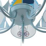 Люстра 85006/5 E14 40Вт синий-белый 65х65х55 см