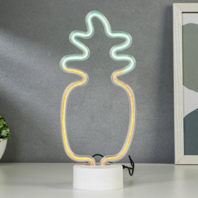 Ночник Ночник "Ананас" LED (зеленый,желтый) USB белый 8х12,5х29,5 см