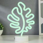 Ночник "Лист" LED (зеленый) USB белый 10х19х28 см