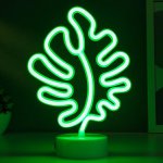 Ночник "Лист" LED (зеленый) USB белый 10х19х28 см