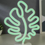 Ночник "Лист" LED (зеленый) USB белый 10х19х28 см