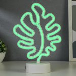 Ночник "Лист" LED (зеленый) USB белый 10х19х28 см