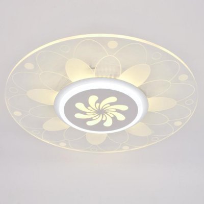 Люстра с ПДУ 74656/1 LED 55Вт 3000-6000К диммер бело-прозрачный 50х50х5 см