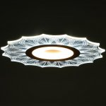 Люстра с ПДУ 74657/1 LED 45Вт 3000-6000К диммер бело-прозрачный 50х50х5 см