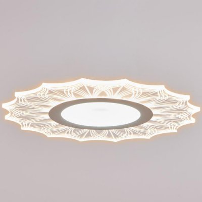 Люстра с ПДУ 74657/1 LED 45Вт 3000-6000К диммер бело-прозрачный 50х50х5 см