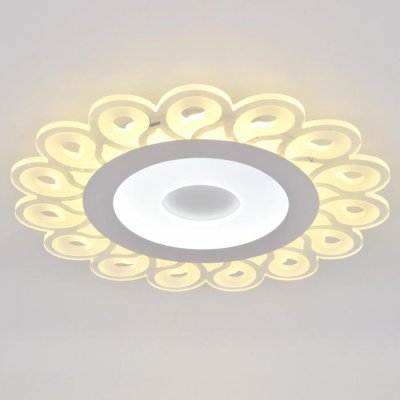 Люстра с ПДУ 74658/1 LED 55Вт 3000-6000К диммер бело-прозрачный 50х50х5 см