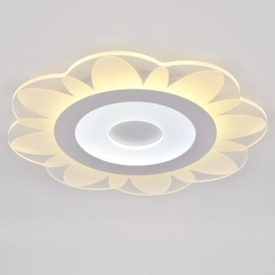 Люстра с ПДУ 74659/1 LED 55Вт 3000-6000К диммер бело-прозрачный 50х50х5 см