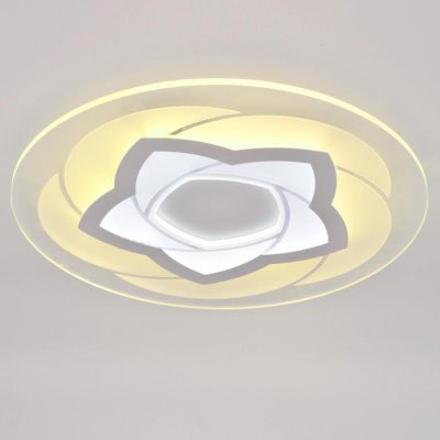 Люстра с ПДУ 74660/1 LED 60Вт 3000-6000К диммер бело-прозрачный 50х50х5 см