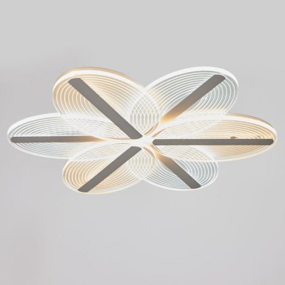 Люстра с ПДУ 74666/6 LED 85Вт 3000-6000К диммер бело-прозрачный 50х50х6 см Люстра с ПДУ 74666/6 LED 85Вт 3000-6000К диммер бело-прозрачный 50х50х6 см