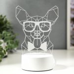 Светильник "Собака в очках" LED RGB от сети 9,5х13х19 см