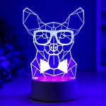 Светильник "Собака в очках" LED RGB от сети 9,5х13х19 см