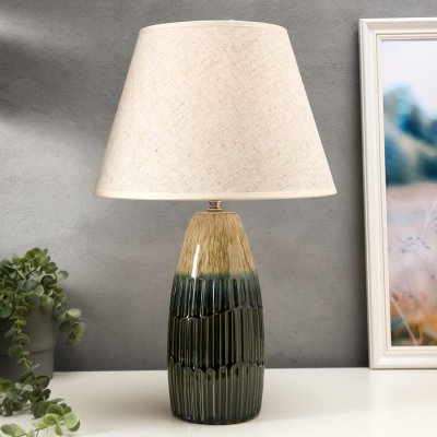 Лампа настольная 16002/1 E14 40Вт бежево-зеленый 30х30х49 см