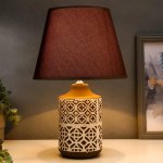 Лампа настольная 16009/1 E14 40Вт бело-шоколадный 24х24х40 см