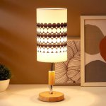 Лампа настольная 16010/1 E14 40Вт дерево-хром 12,5х12,5х39 см