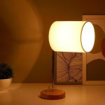 Лампа настольная 16011/1 E14 40Вт дерево-хром 12,5х12,5х42 см