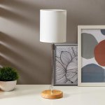 Лампа настольная 16011/1 E14 40Вт дерево-хром 12,5х12,5х42 см