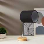 Лампа настольная 16012/1 E14 40Вт дерево-хром 12,5х12,5х42 см