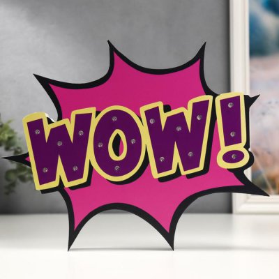 Ночник Ночник "Вау" 17хLED батарейки 2ААА сиреневый 29,5х3,5х24,5 см