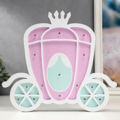 Ночник "Карета принцессы" 15хLED батарейки 2ААА бело-сиреневый 30х3,5х27 см