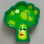 Ночник "Брокколи" 9хLED батарейки 2ААА зеленый 23х3,5х23,5 см