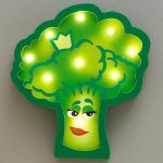 Ночник "Брокколи" 9хLED батарейки 2ААА зеленый 23х3,5х23,5 см