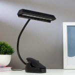 Лампа настольная 16039/1 LED 1,5Вт от батареек 3АА USB черный 21х9,5х34см