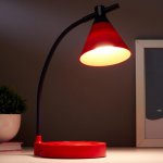 Лампа настольная 1667/1RD LED 3Вт 3000-6000К USB АКБ диммер красно-синий 12,5х14х37,5 см