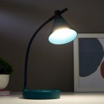 Лампа настольная 1667/1GR LED 3Вт 3000-6000К USB АКБ диммер темно-зеленый 12,5х14х37,5 см