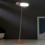 Лампа настольная 1670/1 LED 5Вт 2 режима 3000К 6000К USB АКБ розовый 13х10,4х34 см