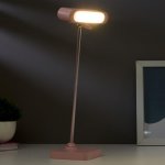 Лампа настольная 1670/1 LED 5Вт 2 режима 3000К 6000К USB АКБ розовый 13х10,4х34 см