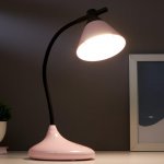 Лампа настольная 1678/1PK LED 3Вт  3 режима 3000-6000К USB АКБ черно-розовый 14х11,5х41 см