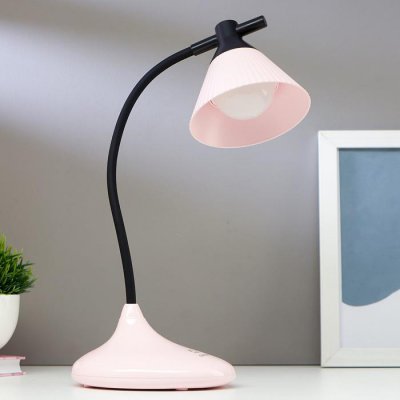 Лампа настольная 1678/1PK LED 3Вт  3 режима 3000-6000К USB АКБ черно-розовый 14х11,5х41 см