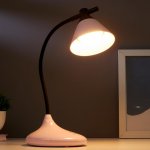 Лампа настольная 1678/1PK LED 3Вт  3 режима 3000-6000К USB АКБ черно-розовый 14х11,5х41 см