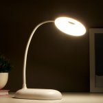 Лампа настольная 1674/1WT LED 3Вт  USB АКБ белый 11,5х9х42 см