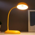 Лампа настольная 1674/1YL LED 3Вт  USB АКБ желтый 11,5х9х42 см