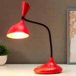 Лампа настольная сенсорная 16089/1RD LED 3Вт USB АКБ 3000-6000К красно-черный 11х17,5х39 см   509160