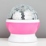 Ночник "Диско" LED бело-розовый11,5х11х14 см