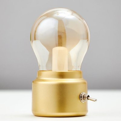 Ночник настольный 16058/1GD LED АКБ USB золото 5,8х5,8х11 см