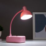 Лампа настольная 16054/1 18xLED 2Вт 3 режима от батареек 3АА розовый 12х9,5х32 см