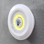 Ночник с ПДУ 16042/2  LED от батареек 3ААА белый 9х9х2 см