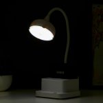 Лампа настольная 16047/1 20хLED 5Вт 4 режима  АКБ USB бело-черный 11х12х43 см